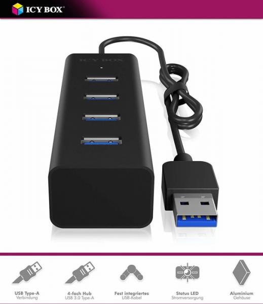 ICY Box USB 3.0 Metal Hub 4 Port
